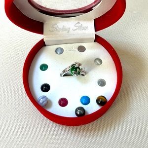 Sterling silver ring with interchangeable stones
